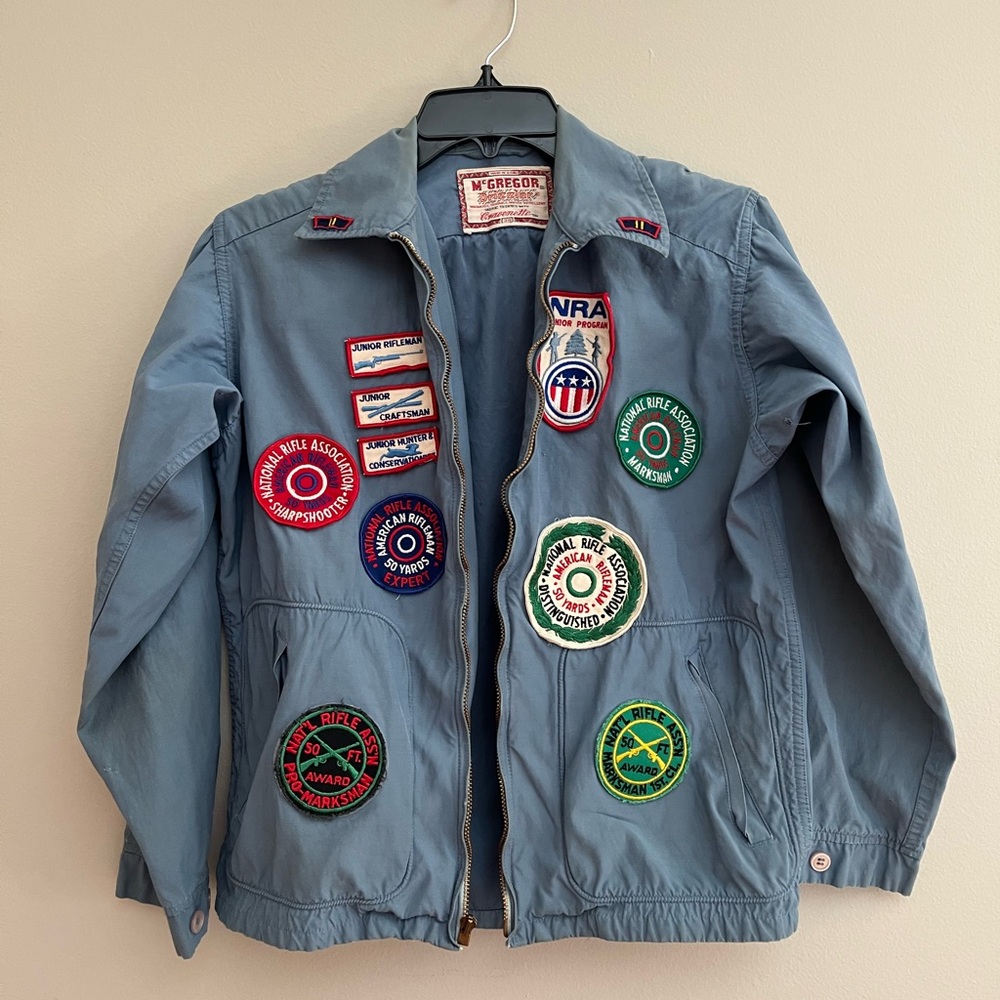 McGregor junior rifleman jacket features a variety of marksmanship patches.
